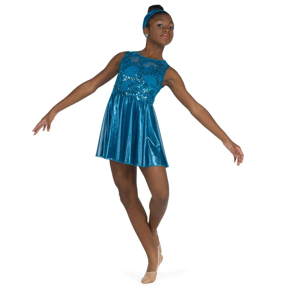 Pre-Owned Dance Costume Wish Come True 20391 Intermediate Child Teal Lyrical